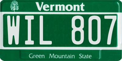 VT license plate WIL807