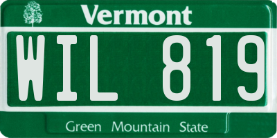 VT license plate WIL819
