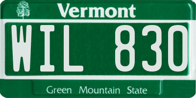 VT license plate WIL830