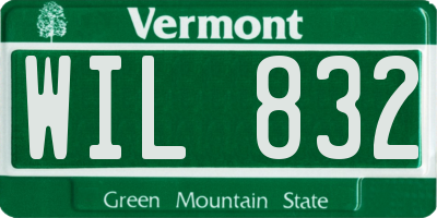 VT license plate WIL832