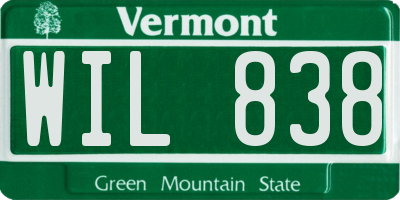 VT license plate WIL838