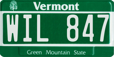 VT license plate WIL847