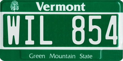 VT license plate WIL854