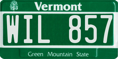 VT license plate WIL857