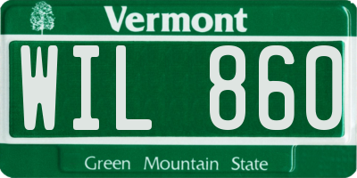 VT license plate WIL860
