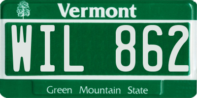 VT license plate WIL862