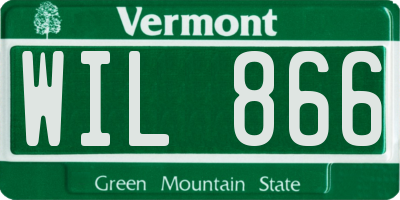 VT license plate WIL866