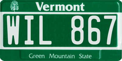 VT license plate WIL867