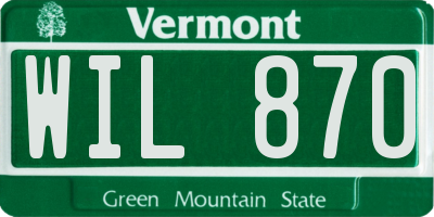 VT license plate WIL870