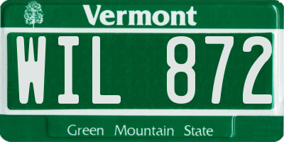 VT license plate WIL872