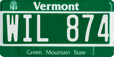 VT license plate WIL874