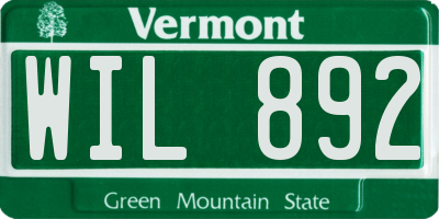 VT license plate WIL892