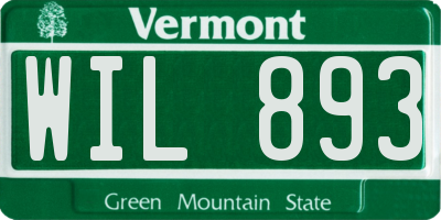 VT license plate WIL893