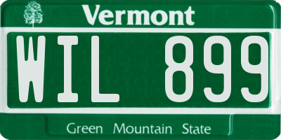 VT license plate WIL899