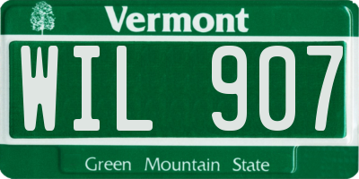 VT license plate WIL907