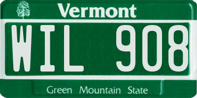VT license plate WIL908