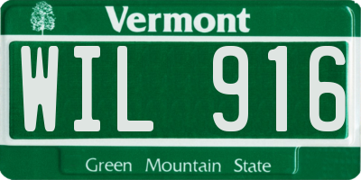 VT license plate WIL916