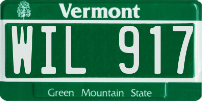 VT license plate WIL917
