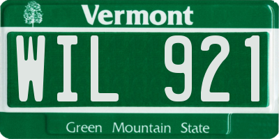 VT license plate WIL921