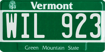 VT license plate WIL923