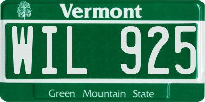 VT license plate WIL925