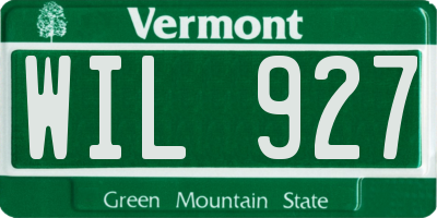 VT license plate WIL927