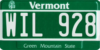 VT license plate WIL928