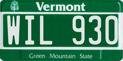 VT license plate WIL930