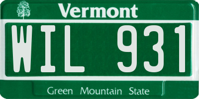 VT license plate WIL931