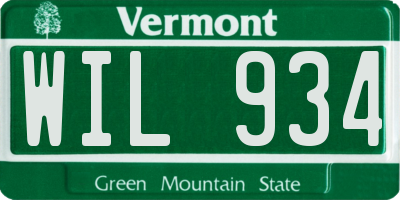 VT license plate WIL934