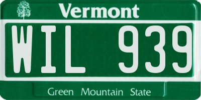 VT license plate WIL939