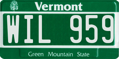 VT license plate WIL959