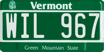 VT license plate WIL967