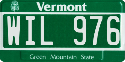 VT license plate WIL976