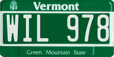 VT license plate WIL978