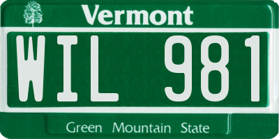 VT license plate WIL981