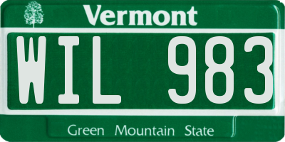 VT license plate WIL983