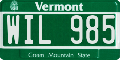 VT license plate WIL985