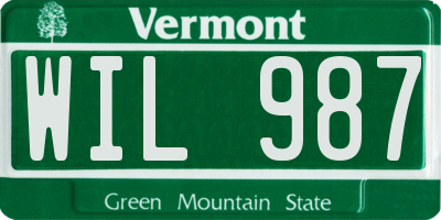 VT license plate WIL987