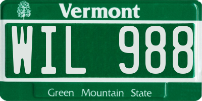 VT license plate WIL988