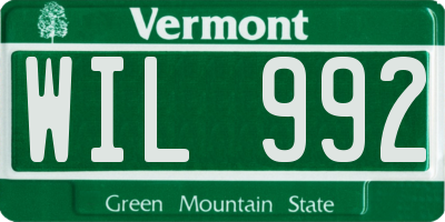 VT license plate WIL992