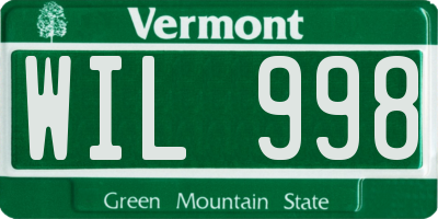 VT license plate WIL998