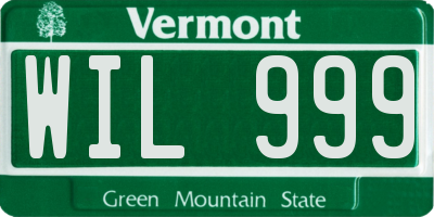 VT license plate WIL999