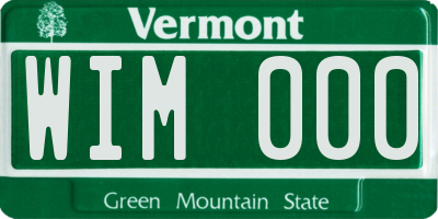 VT license plate WIM000