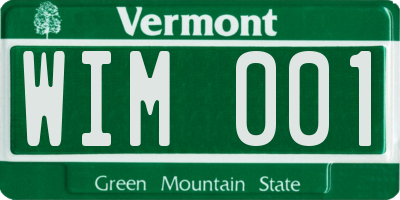 VT license plate WIM001