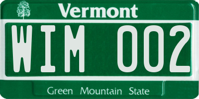 VT license plate WIM002