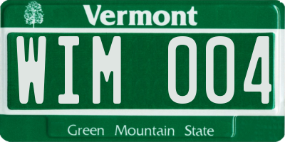 VT license plate WIM004