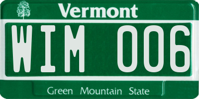VT license plate WIM006