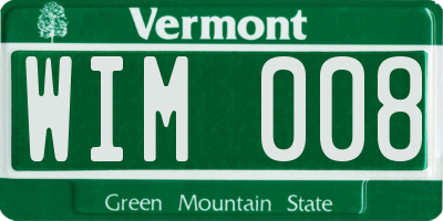 VT license plate WIM008