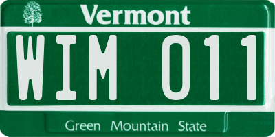 VT license plate WIM011